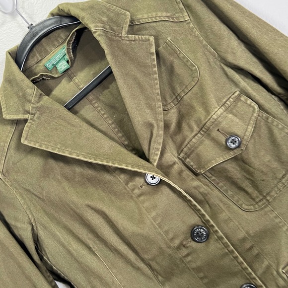 Lauren Jeans Co. Olive Green Utility Jacket Button Front Pockets‎ Size S - Picture 1 of 9
